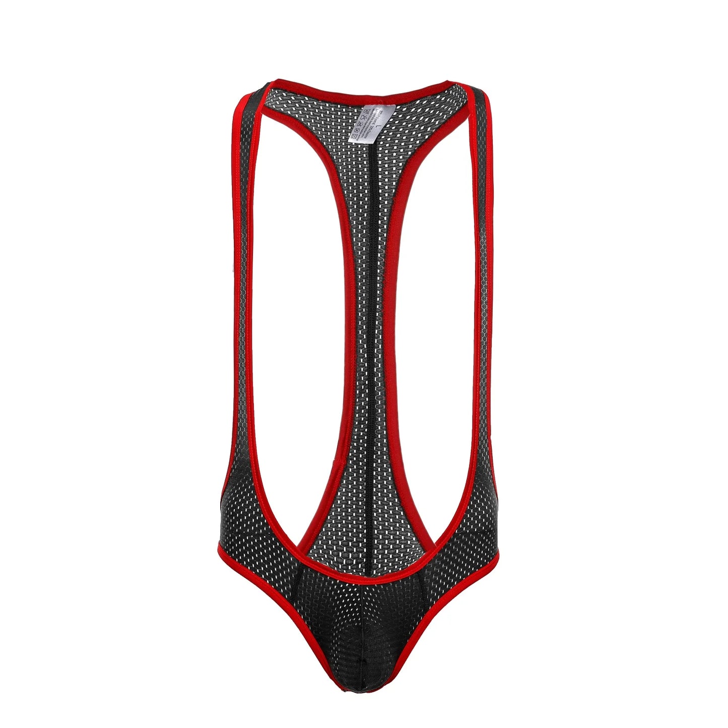 Bare It Bold Mesh Mankini Bodysuit – Red Edition 🍒💪