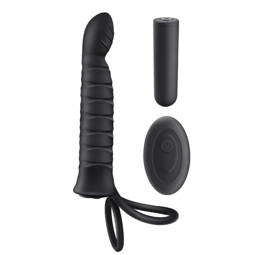 Remote-Controlled Prostate & Cock Ring Vibrator 🖤🔥