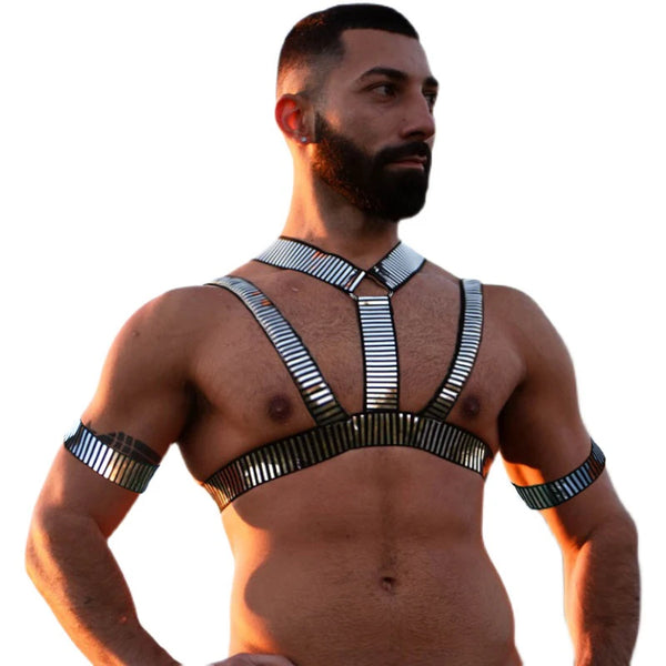 ChromeControl Metallic Bondage Harness ⚡💪