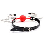ObeyMe Ball Gag with Nipple Clamps  🔗