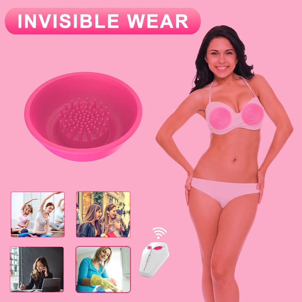 Pink Pulse – Invisible Wear Breast Massager 💓🔇✨