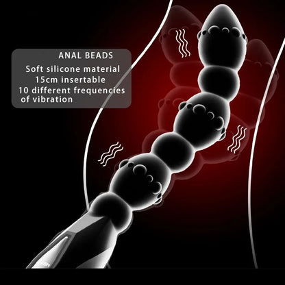 Duron Whip – 10-Mode Vibrating Anal Beads🔥