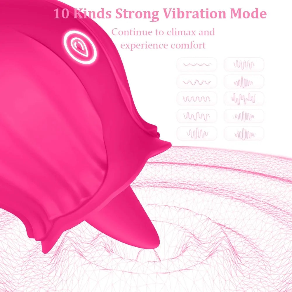 Blush Rose Tongue Vibrator 🌸
