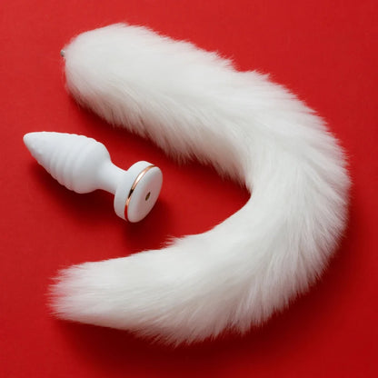 White fox vibrating plug tail 🦊💫🔥