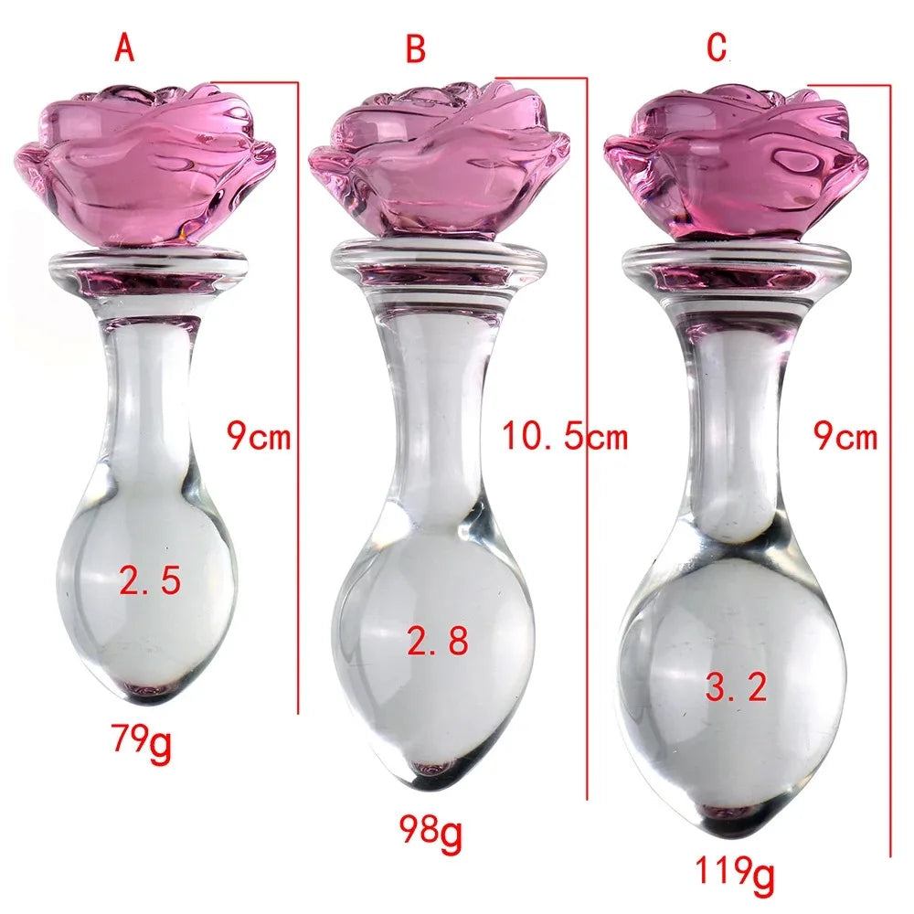 Glass Bloom – Rosebud Crystal Plug 🌸💎🍑