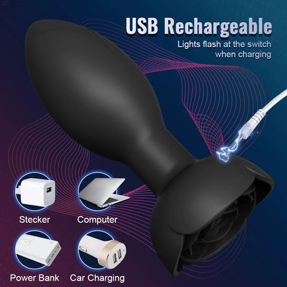 TwirlBloom – 360° Rotating Pleasure Plug with Remote Vibes 💫🌺📱