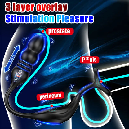 ThunderDrive 4-in-1 Prostate Thruster & Cock Ring Combo 🔥💥🍑
