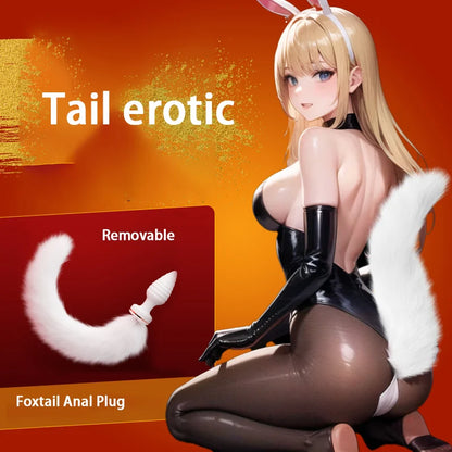 White fox vibrating plug tail 🦊💫🔥