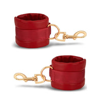 Velvettie Bond – Red Leather Restraint Cuffs 💞