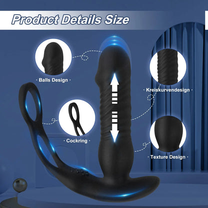 STORMRIDER – Telescopic Vibe Plug with Lock Ring Control ⚡💦