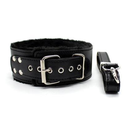 VelvetGrip PU Bondage Collar with Leash💋🔁🔥