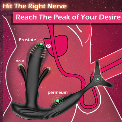 DeepPulse Prostate Massager with Flapping Shaft & Vibrating Cock Ring 💥🍑💦
