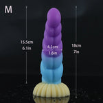 GlowPlug X – Gradient Silicone Dildo with Suction Grip & Waterproof Power 💜💙💛