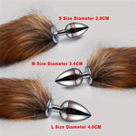 FoxyObey – Brown & White BDSM Tail Plug for Roleplay & Restraint 🐾🍑🔥