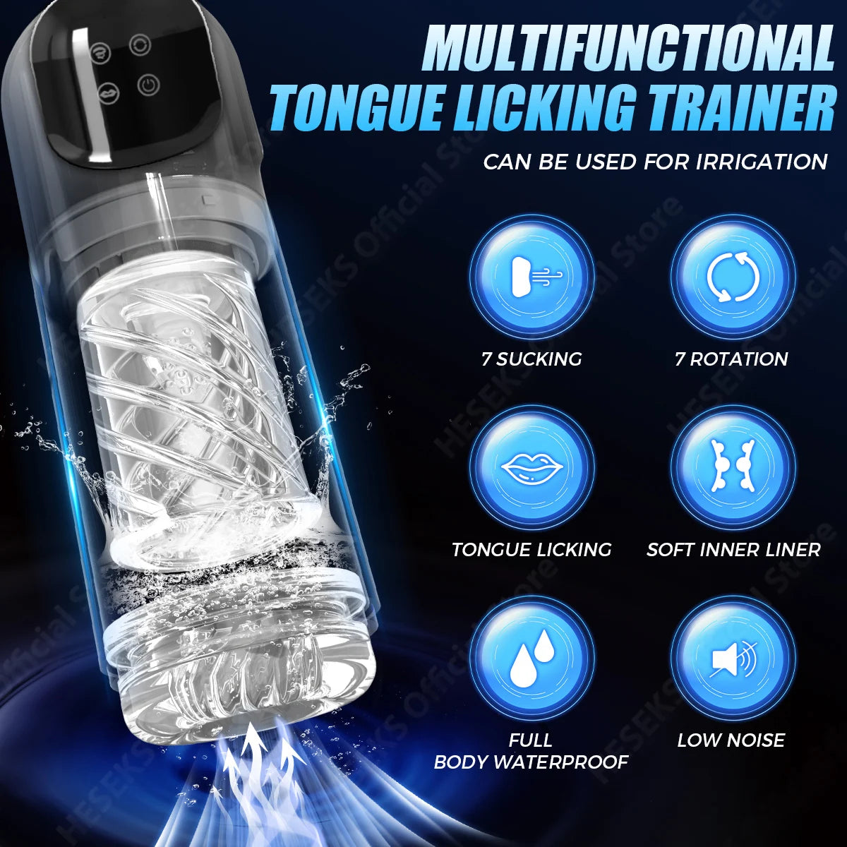 ThrustTrainer X – Smart LCD Stroker with Pump & Lick Modes 📈👅