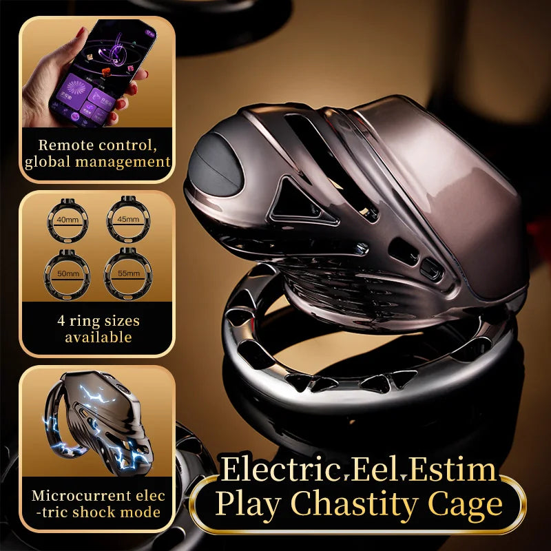 VoltCage Electro Lock – App-Controlled Chastity Cage 🔒⚡
