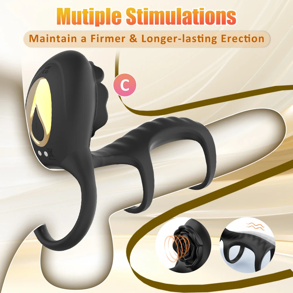 RosePulse Pro – Dual-Motor Cock Ring with Remote & App Control 🌹📱