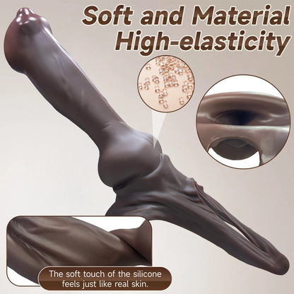 DeepStretch Supreme Cock Sleeve with Testicle Harness 🍫🔥