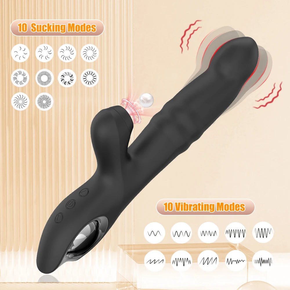 SuctionWave Beaded Thrusting Vibrator💦💓