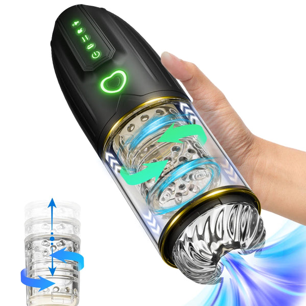 3-in-1 Rotating & Thrusting Masturbator 🚀🔥