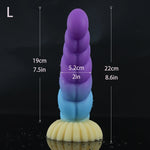 GlowPlug X – Gradient Silicone Dildo with Suction Grip & Waterproof Power 💜💙💛