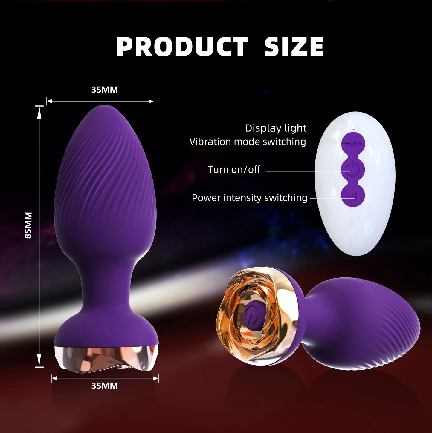 PurplePulse – Remote Rose Vibrator for Backdoor Bliss 🍑🌹💜