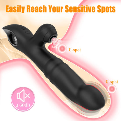 SuctionWave Beaded Thrusting Vibrator💦💓