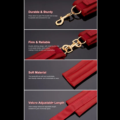 Velvettie Bond – Red Leather Restraint Cuffs 💞