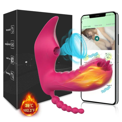 SmartApp Heated Sucking & Vibration Clit + G-Spot Massager 📱💦