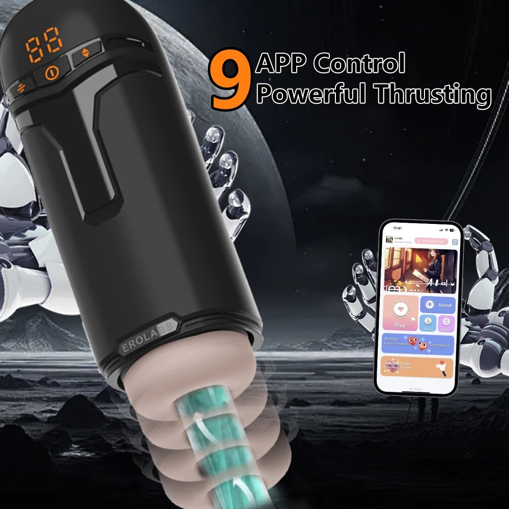 Neon Pulse Pro – 5-in-1 Smart Thrusting Masturbator 🔥📱💦