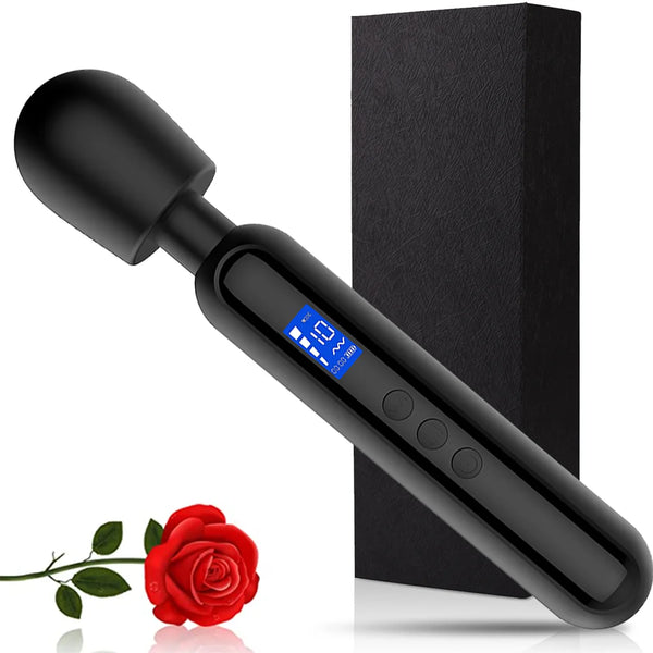 DeepGlide LCD Wand Massager ⚡🖤📊