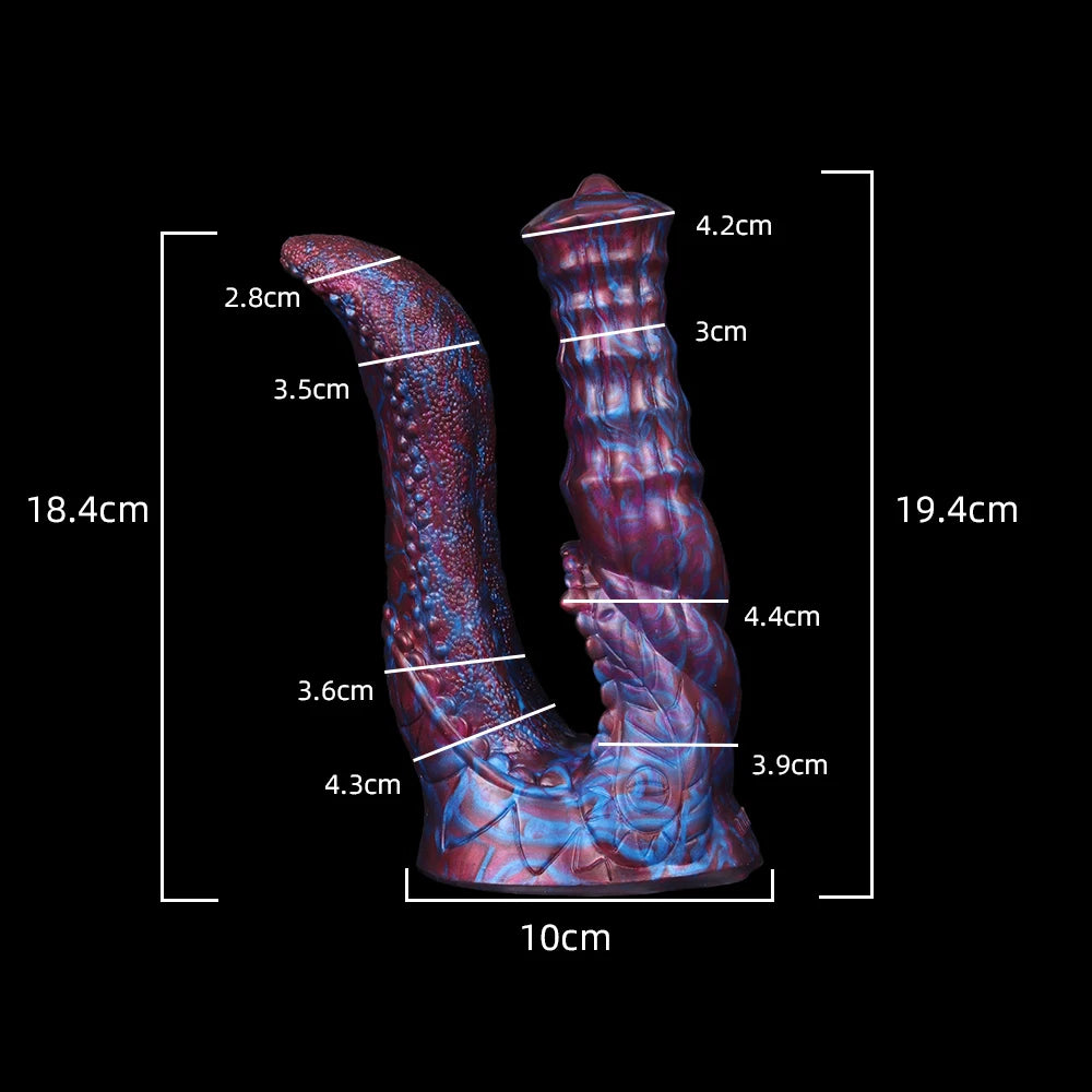 DrakoTwist X – Dual-Spire Dragon Dildo for Deep, Stretch-Filled Fantasy Play 🐉💜🔥