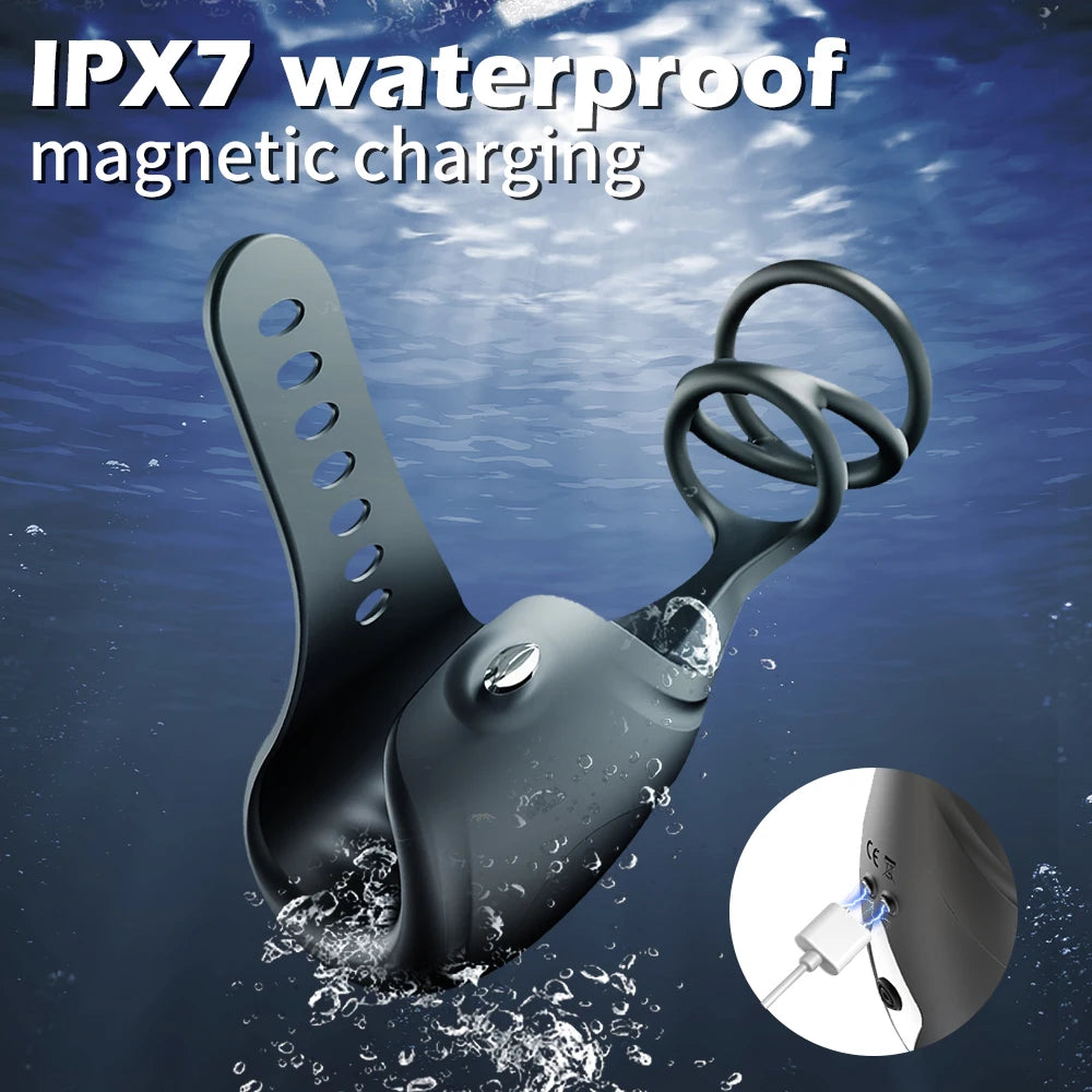 PulseLock X – 3-in-1 App-Controlled Cock Ring & Glans Massager 🔒📱💥