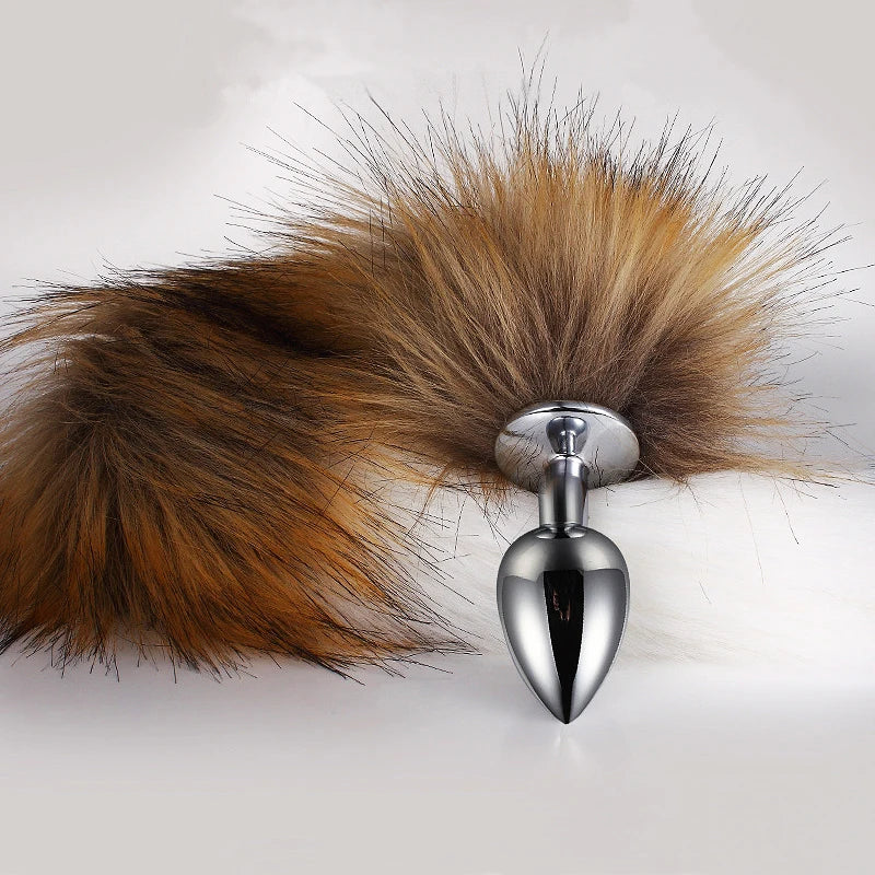 FoxyObey – Brown & White BDSM Tail Plug for Roleplay & Restraint 🐾🍑🔥