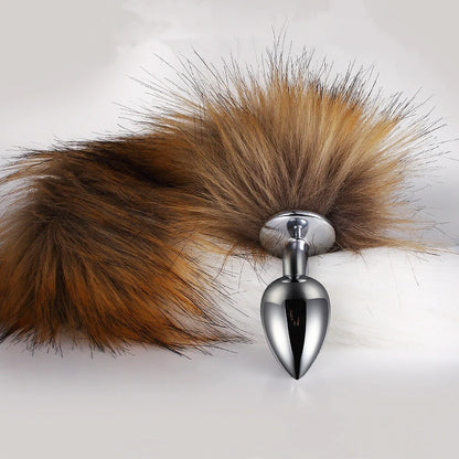 FoxyObey – Brown & White BDSM Tail Plug for Roleplay & Restraint 🐾🍑🔥