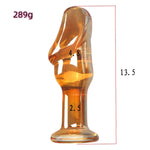Crystal Thruster – Glass Dildo Plug with Bold Curves 💎🍯🔥