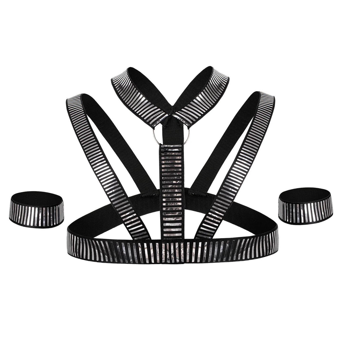 ChromeControl Metallic Bondage Harness ⚡💪