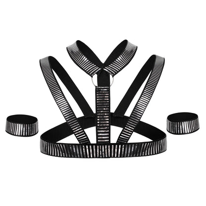 ChromeControl Metallic Bondage Harness ⚡💪