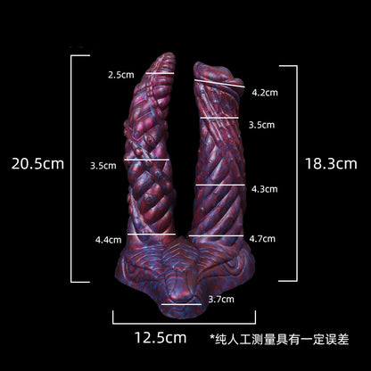 DrakoTwist X – Dual-Spire Dragon Dildo for Deep, Stretch-Filled Fantasy Play 🐉💜🔥