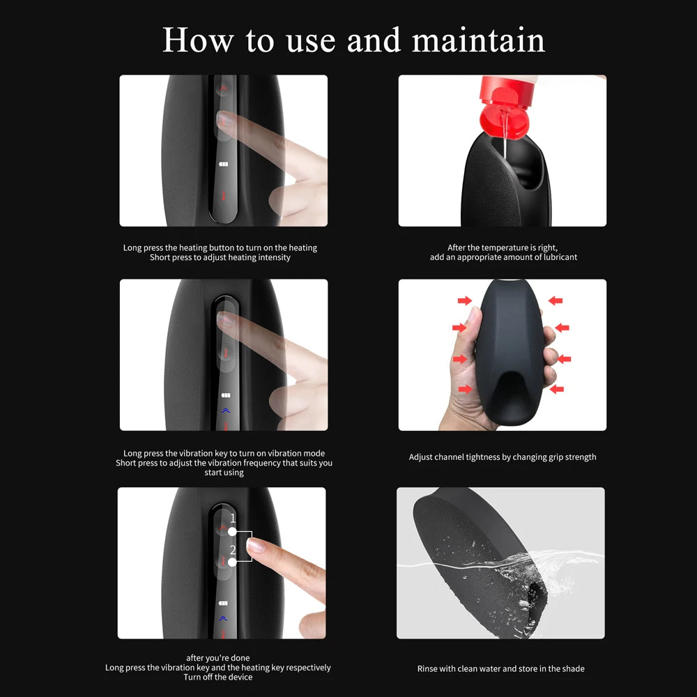 DEVEN – Heated Glans Pulse Trainer with Dual Vibration & Up-Down Strike 💥🔥🍆