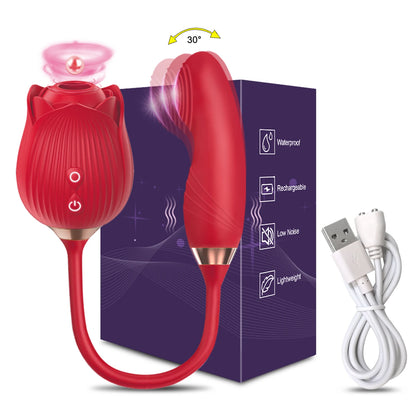 VelviRose X – Rose Suction Clit Stimulator with 10 Vibe Modes & Flexible Shaft 🌹💚