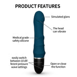 PulseRod – RealFeel G-Spot Dildo with Head Vibration & Wave Control 🍆⚡🖤
