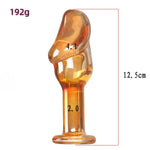 Crystal Thruster – Glass Dildo Plug with Bold Curves 💎🍯🔥