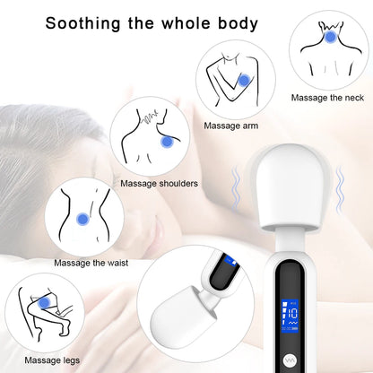 DeepGlide LCD Wand Massager ⚡🖤📊