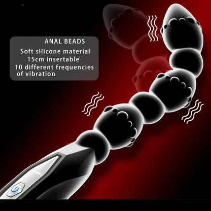 Duron Whip – 10-Mode Vibrating Anal Beads🔥