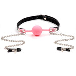 ObeyMe Ball Gag with Nipple Clamps  🔗