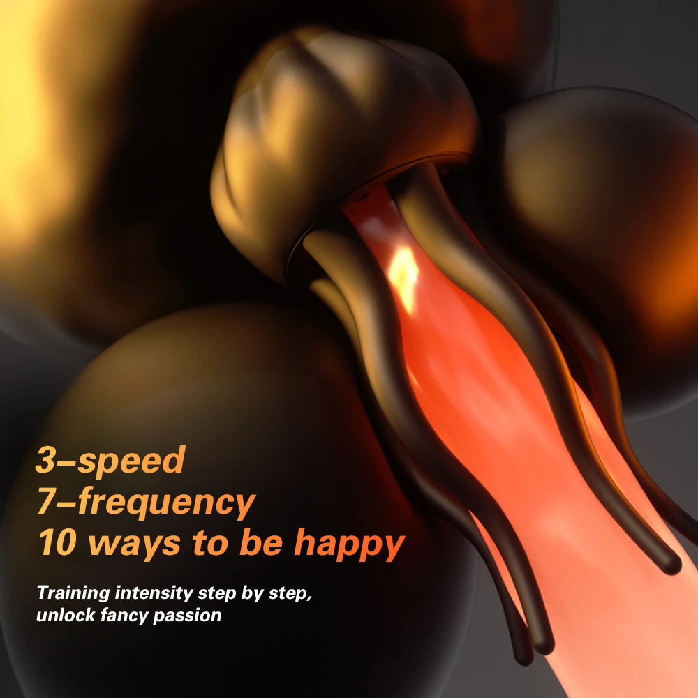 JellyGrip Glans Trainer – Tentacle Vibration Penis Stimulator 🐙🍆⚡