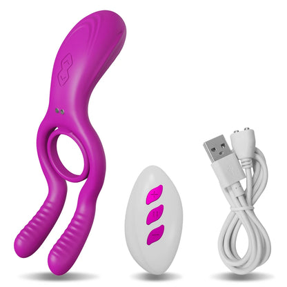 Dual Vibrating Clit & Cock Ring – 12-Mode Pleasure Enhancer⚡🔥