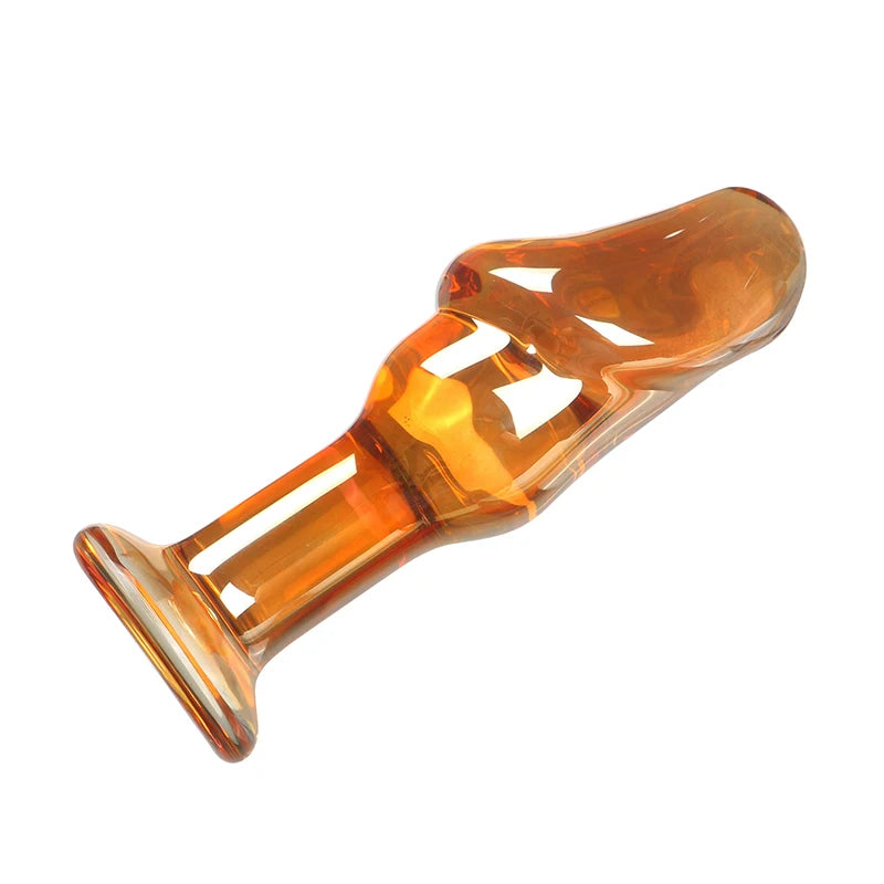 Crystal Thruster – Glass Dildo Plug with Bold Curves 💎🍯🔥