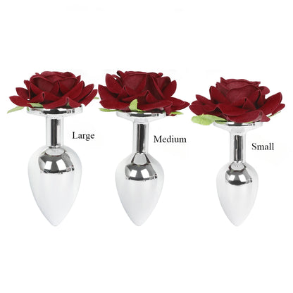 Rosé Bloom – Romantic Stainless Steel Anal Plug 🌹✨🍑